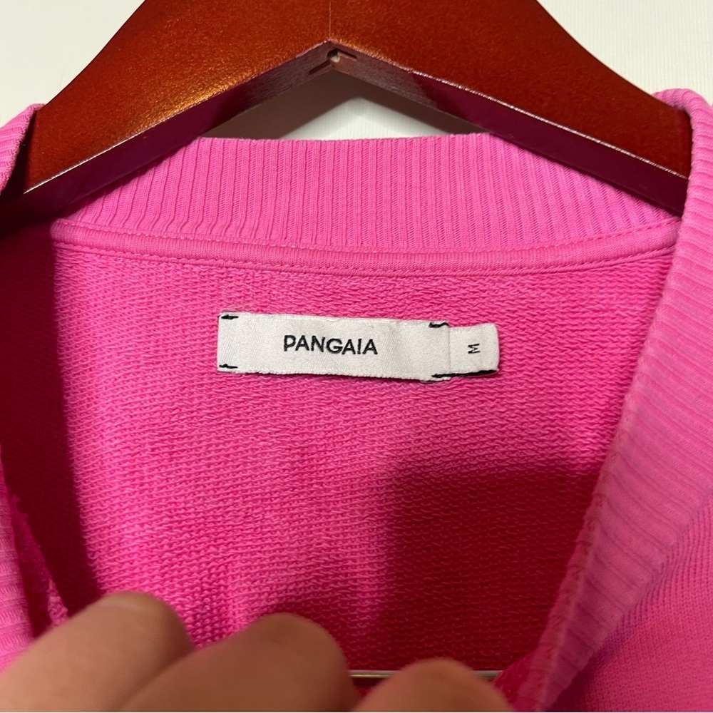PANGAIA Lightweight recycled cotton sweatshirt in pink sz M - Picture 3 of 10